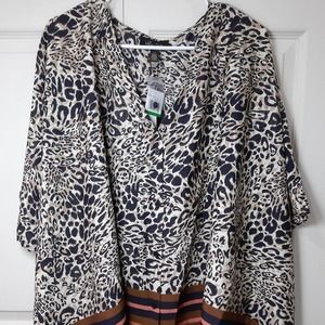 Animal Print Button Down Shirt L /XL